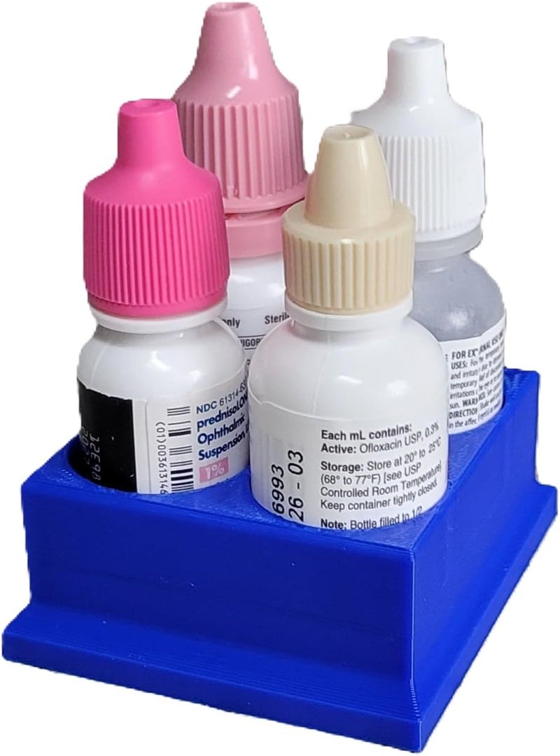 Znet3D Eye Drop Bottles Organizer & Storage – 4-Slot Holder (Blue) - Image 2
